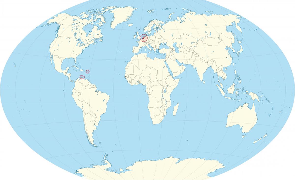 Ubicación de Holanda en el mapa mundial