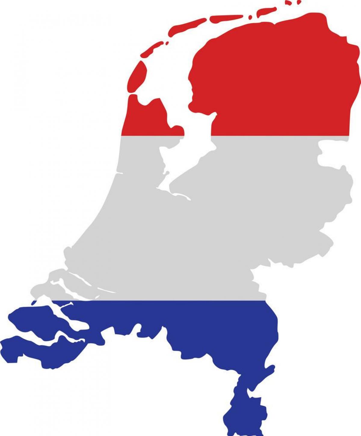 Mapa de la bandera de los Países Bajos