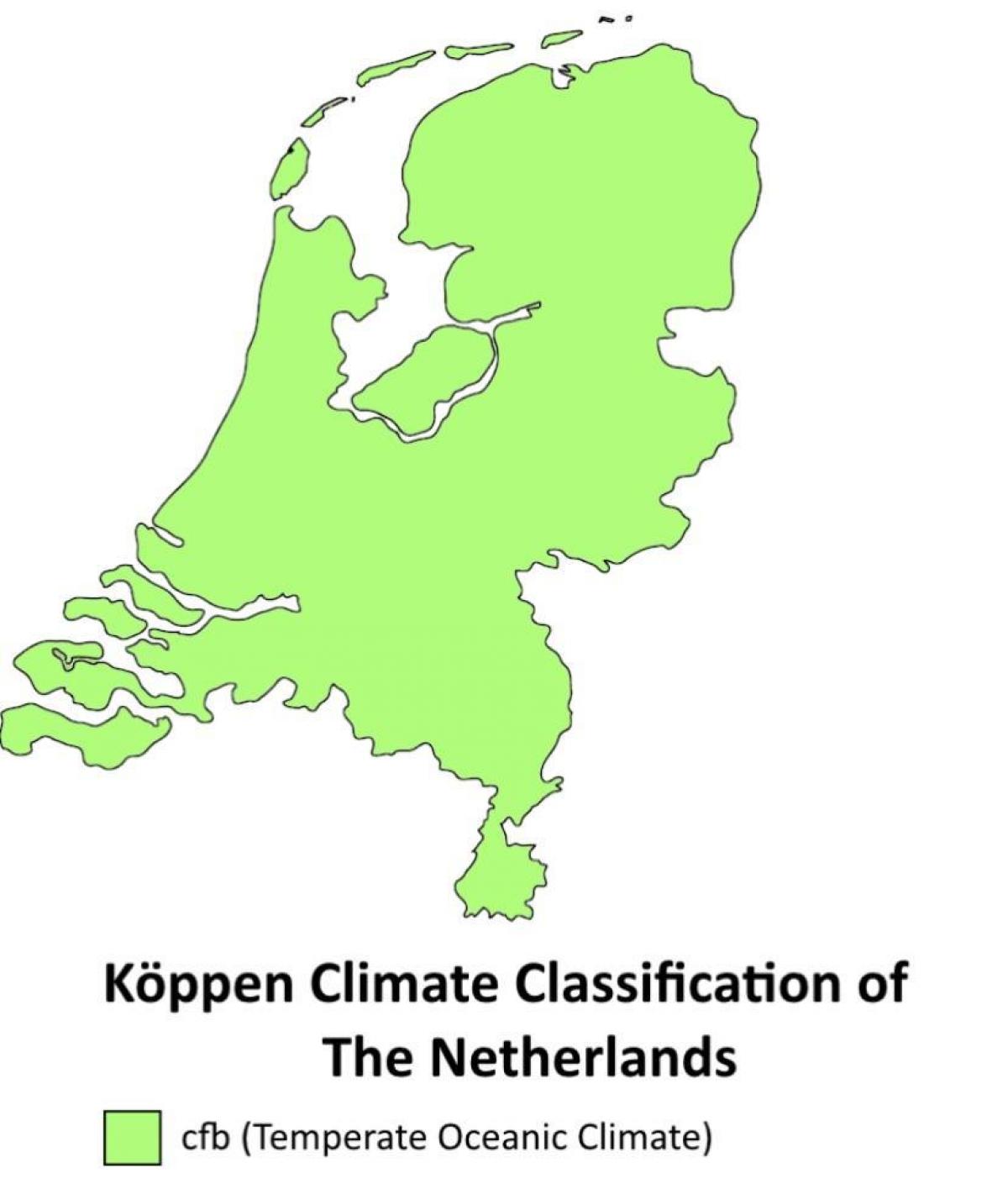 Mapa de temperatura de los Países Bajos
