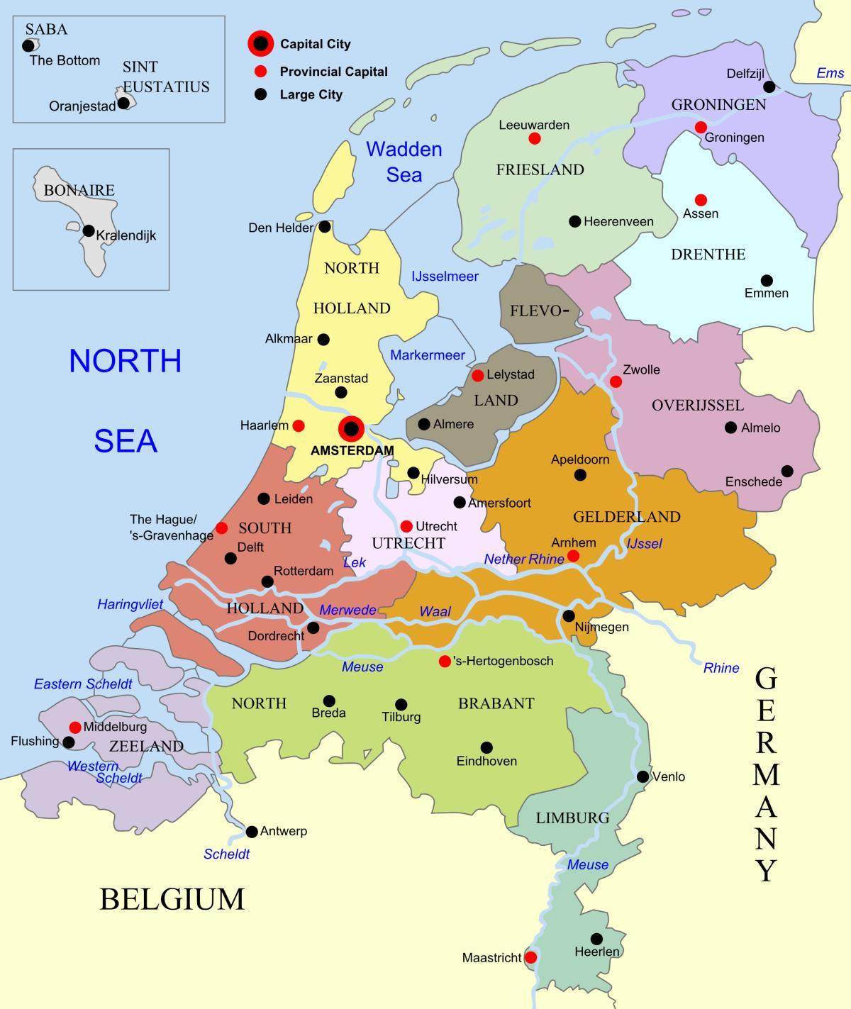 Holanda en un mapa